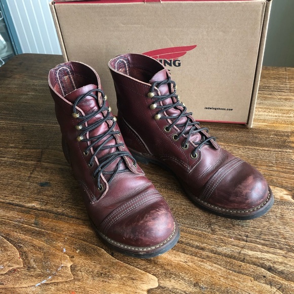 Red Wing Redwing Iron Ranger Oxblood Leather Boots - Picture 2 of 8